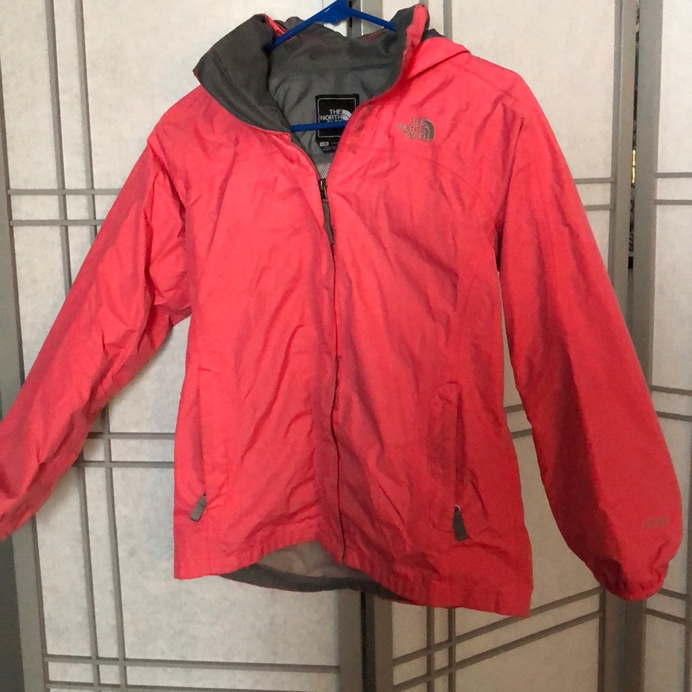 Hot pink north face jacket